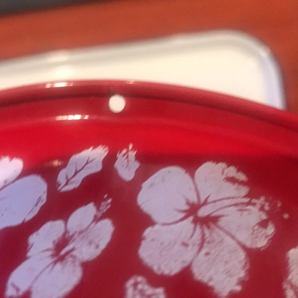 Pet Bowls Red and White Floral 2